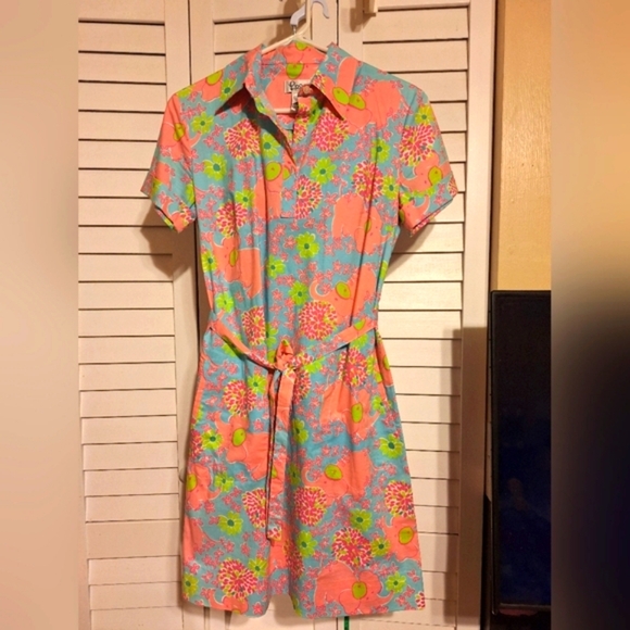 Lilly Pulitzer Dresses & Skirts - Lilly Pulitzer Vintage Pink Elephant print dress Sz 4 excellent condition